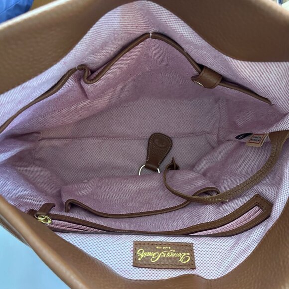 Dooney & Bourke Purse Brown Leather Logo Lock Sac Shoulder Tote Pebbled Leather - Picture 10 of 16